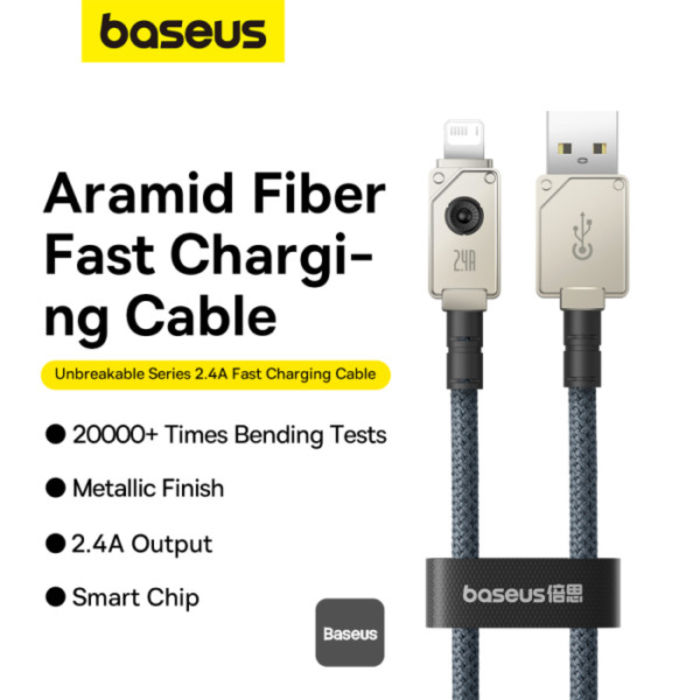 CABLE DE CARGA RÁPIDA BASEUS SERIE UNBREAKABLE P10355802221-00 USB A IP 2.4A 1M BLANCO