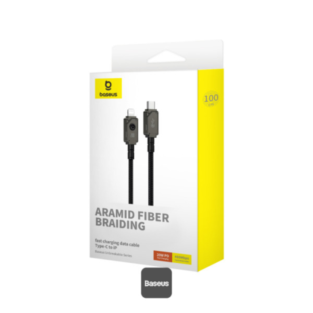 CABLE DE CARGA RÁPIDA BASEUS SERIE UNBREAKABLE P10355803111-00 TYPE-C A IP 20W 1M NEGRO