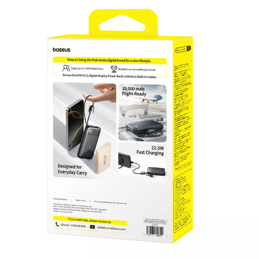 POWER BANK ENERFILL FC11 E0027R04 10000MAH 22.5W CON PANTALLA DIGITAL NEGRO