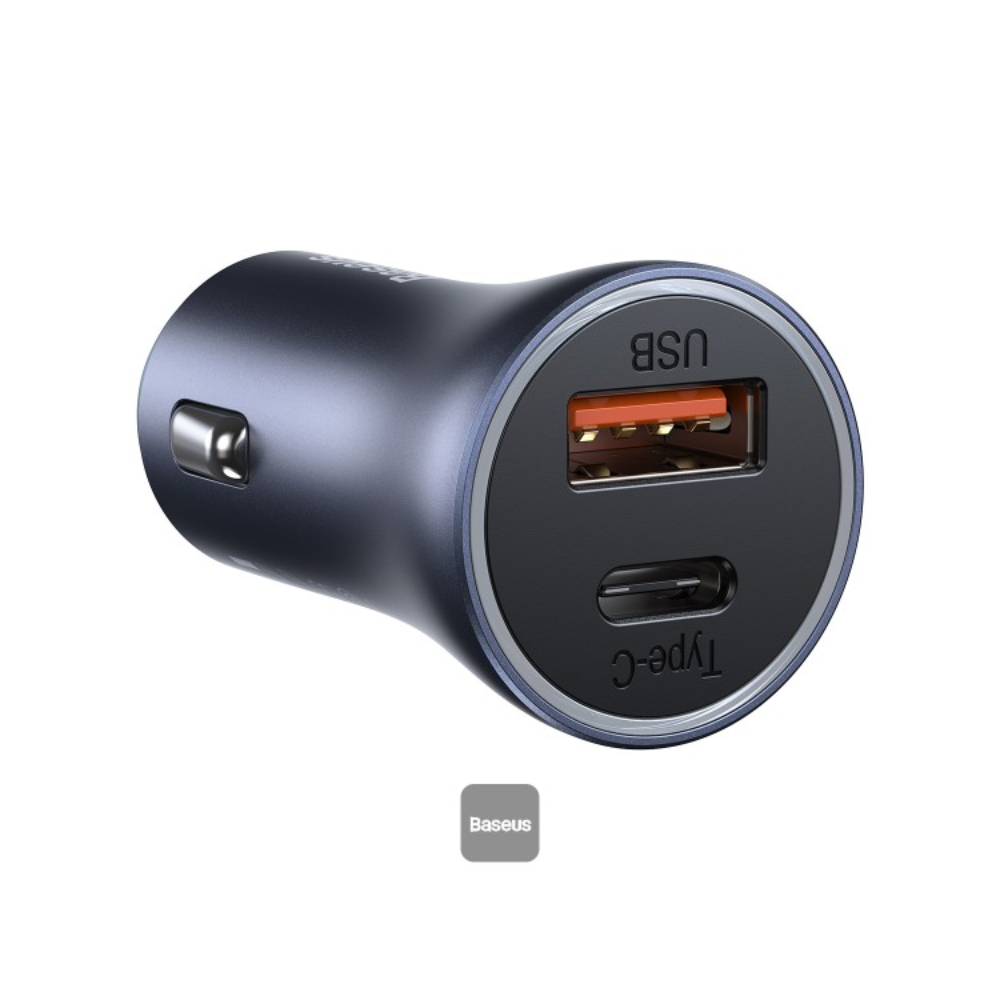 CARGADOR DE CORRIENTE P/AUTO 40W CCJD-0G USB + TIPO C GRIS