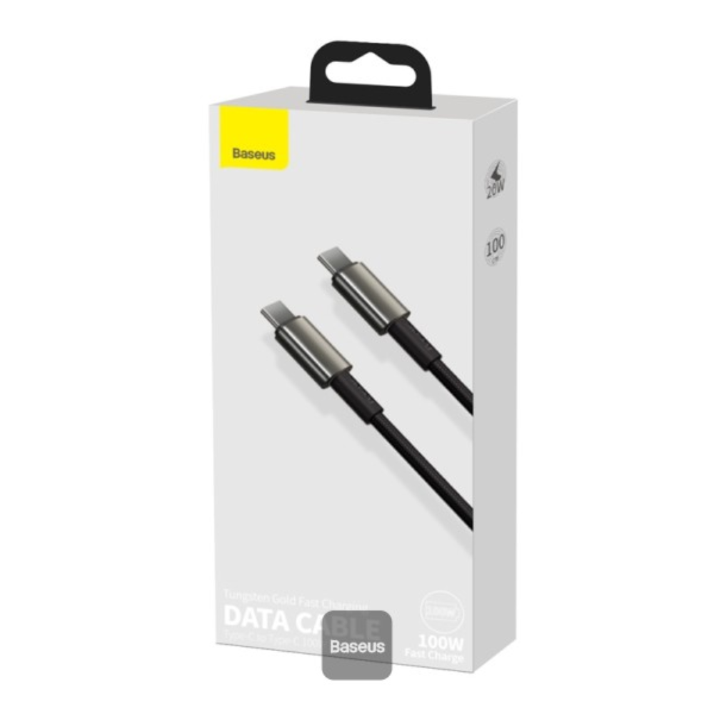 CABLE TIPO C A TIPO C 1MT CATWJ-01 TUNGSTEN GOLD 100W NEGRO