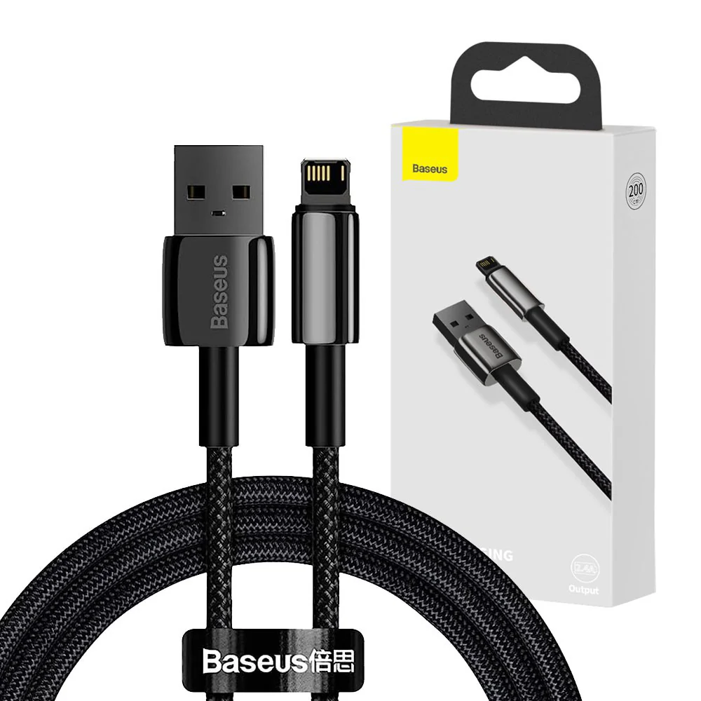 CABLE LIGHTNING A USB 1MT CALWJ-01 CARGA RAPIDA 2.4A TUNGSTEN GOLD NEGRO