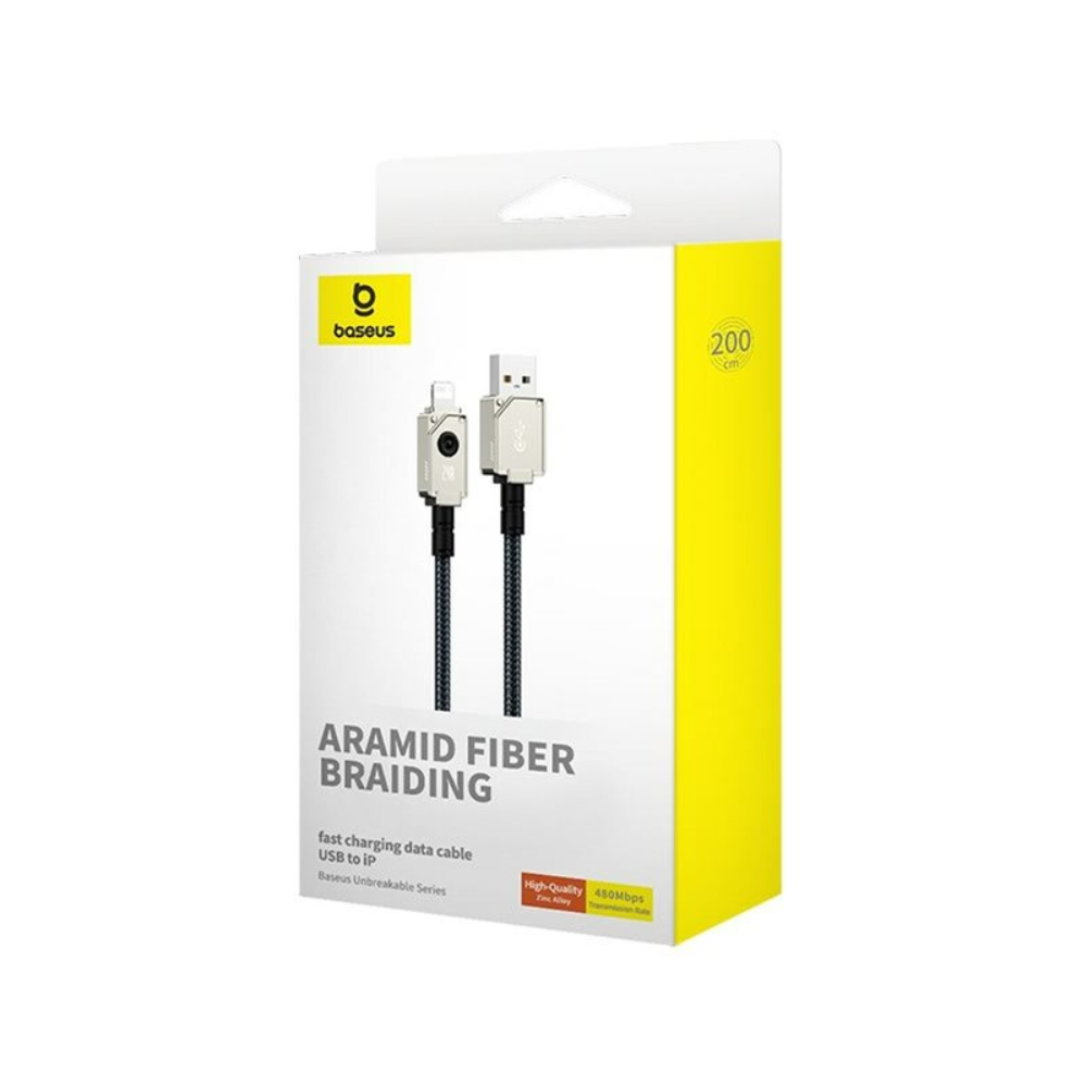 CABLE DE CARGA RÁPIDA BASEUS SERIE UNBREAKABLE P10355802221-01 USB A IP 2.4A 2M BLANCO