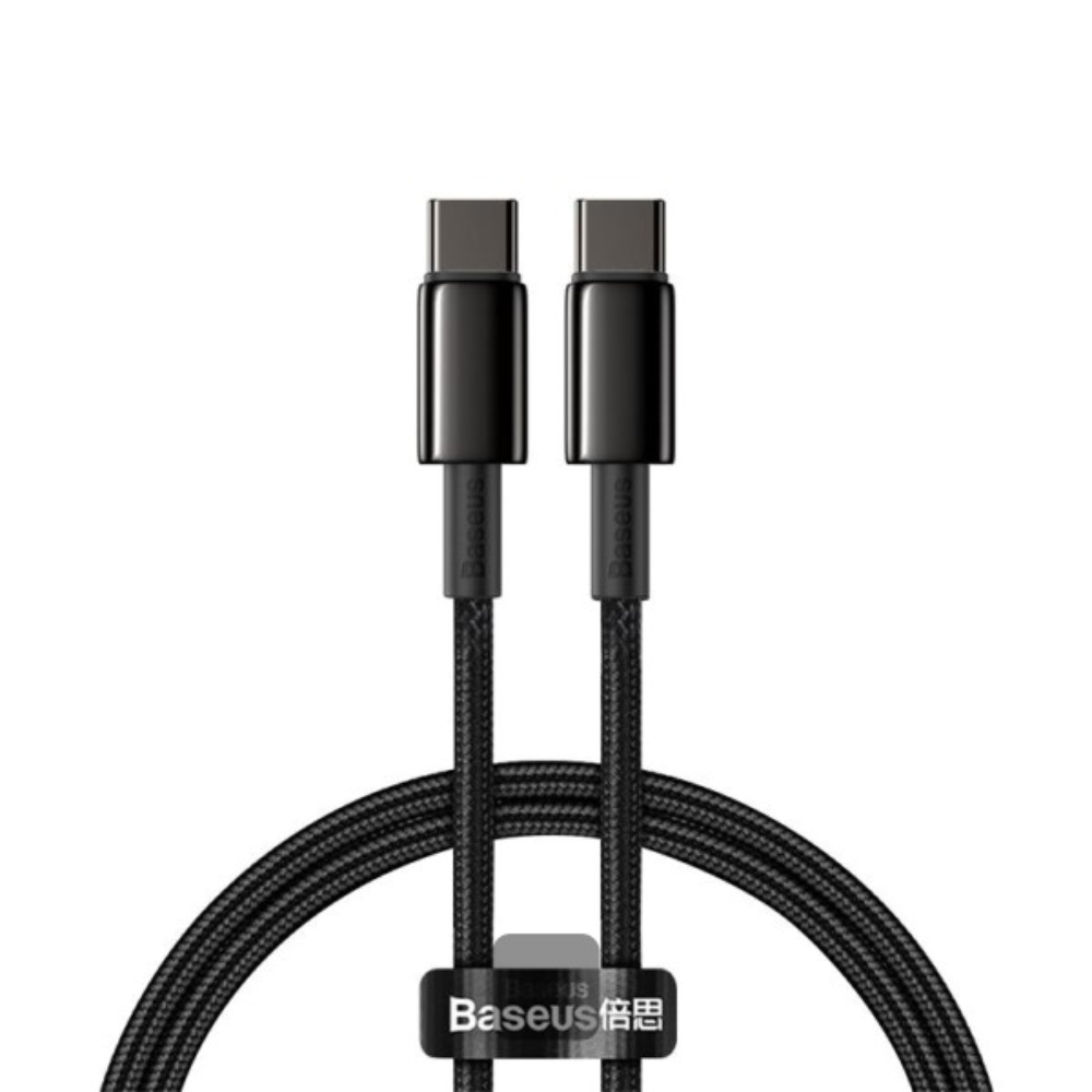 CABLE TIPO C A TIPO C 1MT CATWJ-01 TUNGSTEN GOLD 100W NEGRO