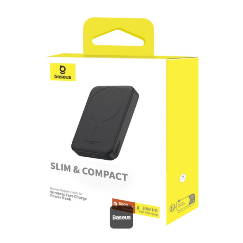 POWER BANK BASEUS MAGNÉTICO MINI AIR P10059002113-00 6000MAH 20W NEGRO