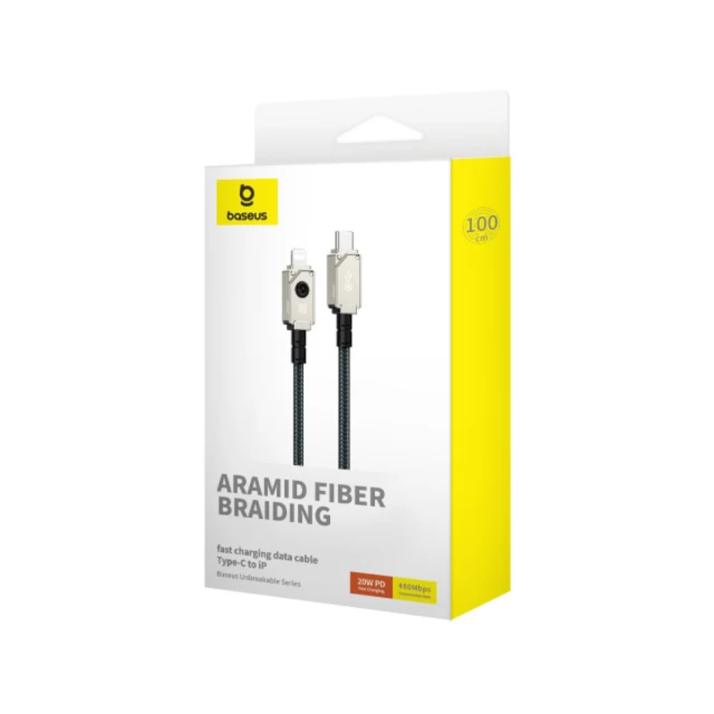 CABLE DE CARGA RÁPIDA BASEUS SERIE UNBREAKABLE P10355803221-01 TYPE-C A IP 20W 2M BLANCO