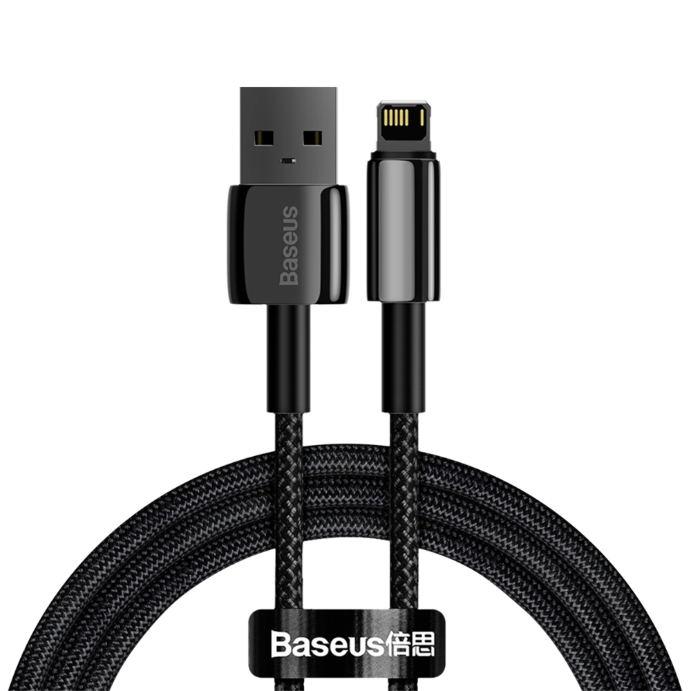 CABLE LIGHTNING A USB 1MT CALWJ-01 CARGA RAPIDA 2.4A TUNGSTEN GOLD NEGRO