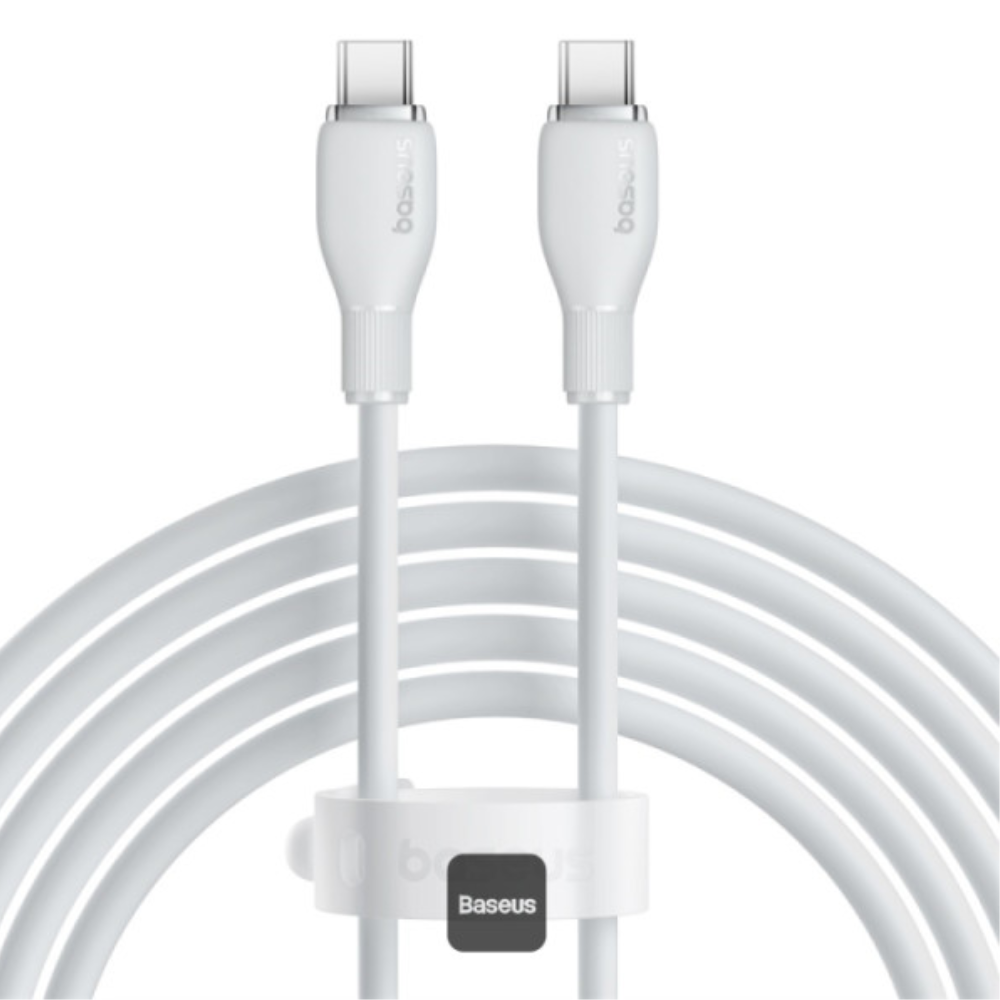 CABLE TIPO C A TIPO C 1.2MT P10355702221-B1 SILICONA 100W BLANCO