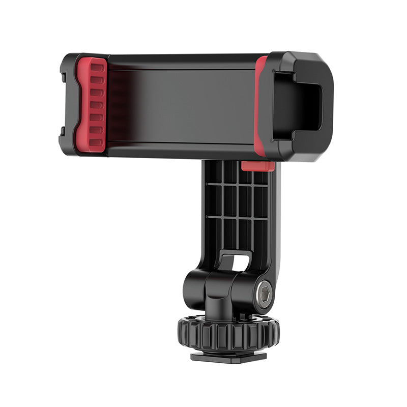 Soporte Ulanzi ST-06S en negro y rojo con zapata fría para montar en cámara o trípode